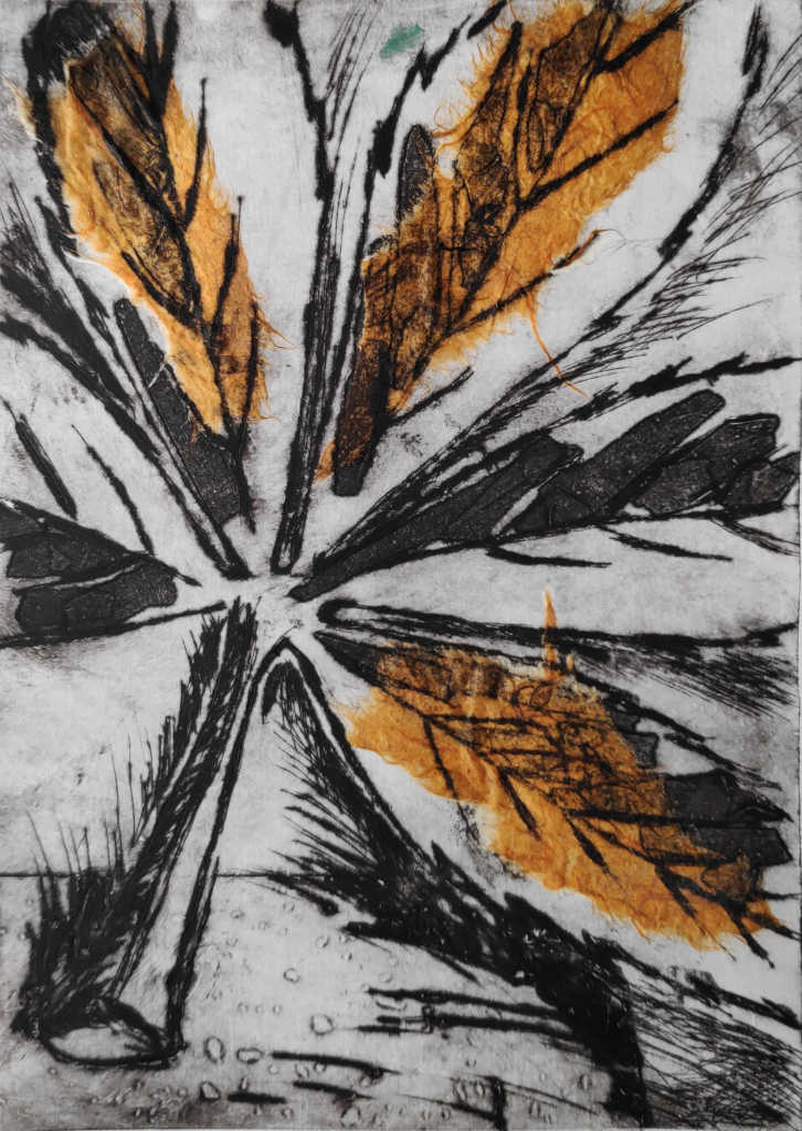 Collagraph of a leaf